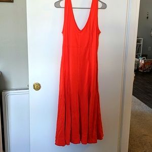 Anthropologie Maeve Red Pleated Midi Dress